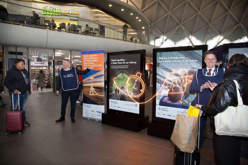 ECDP team talk to passengers at King's Cross, Network Rail