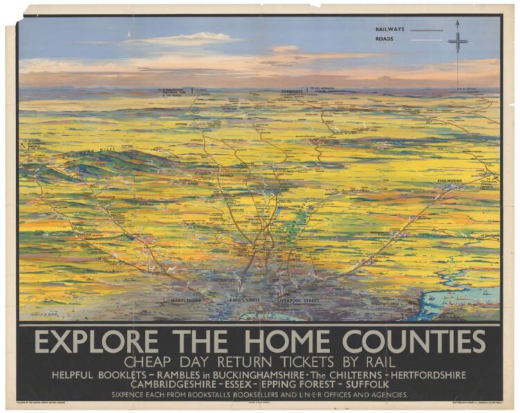 Explore The Home Counties, LNER Railway Poster