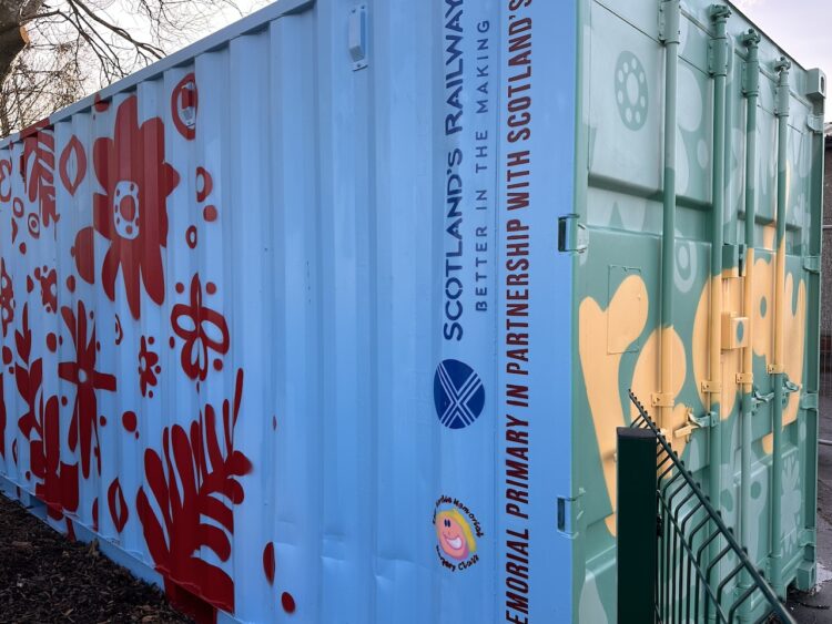 Keir Hardie Memorial Primary School artwork on storage container