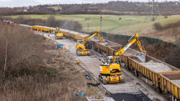 Work at Morley on the Transpennine Route Upgrade. // Credit: Network Rail