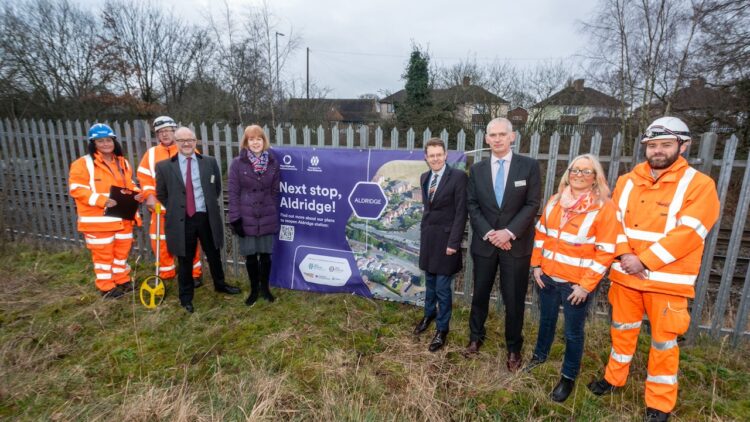 Network Rail route director Denise Wetton meets with partners at Aldridge station site