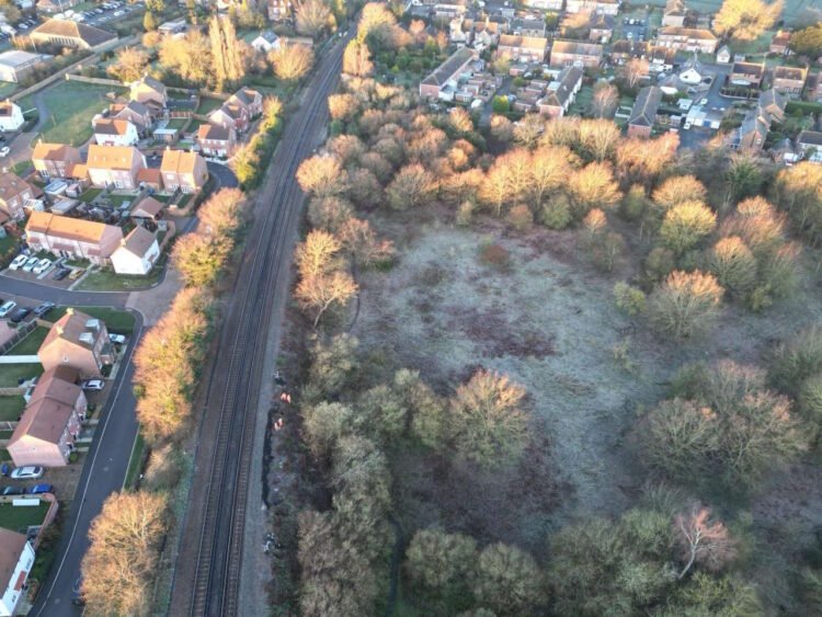 Aerial view of the Newington landslip. Credit: Network Rail