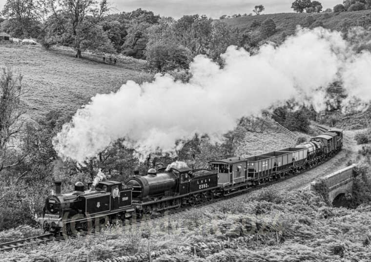 55189 and 2392 approach Goathland, North Yorkshire Moors Railway