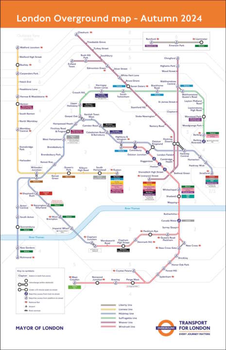 Overground new map with new names
