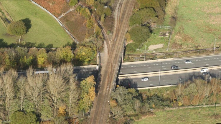 Aerial view of Castleton Bridge. // Credit: Network Rail