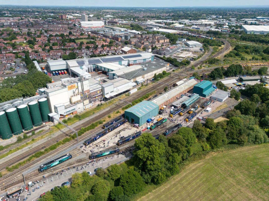 Aerial view of the 2022 Open Day at Crewe. // Credit: DRS