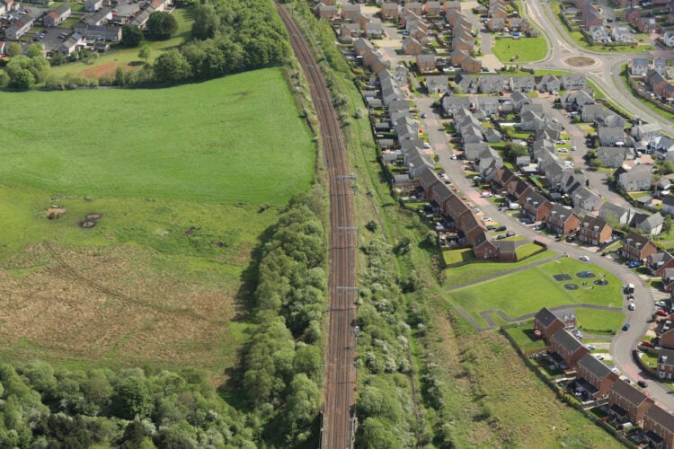 Aerial view of the line. // Credit: Network Rail