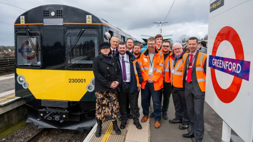 Members of the GWR FastCharge team alongside the battery train