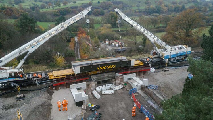 New Rail Bridge being installed at Bamford