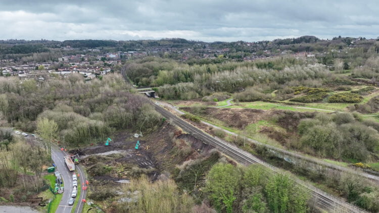 Aerial view of the landslip // Credit: Network ail