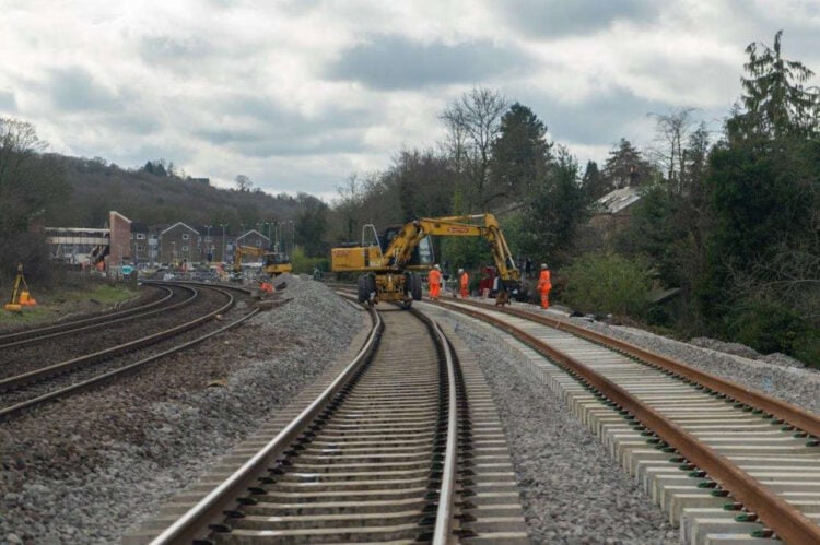 Track work at Dore & Totley station. // Credit: Network Rail
