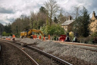 Work at Dore on the Hope Valley Upgrade. // Credit: Network Rail