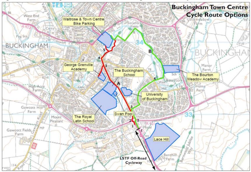 Possible alignment of Buckingham cycleway