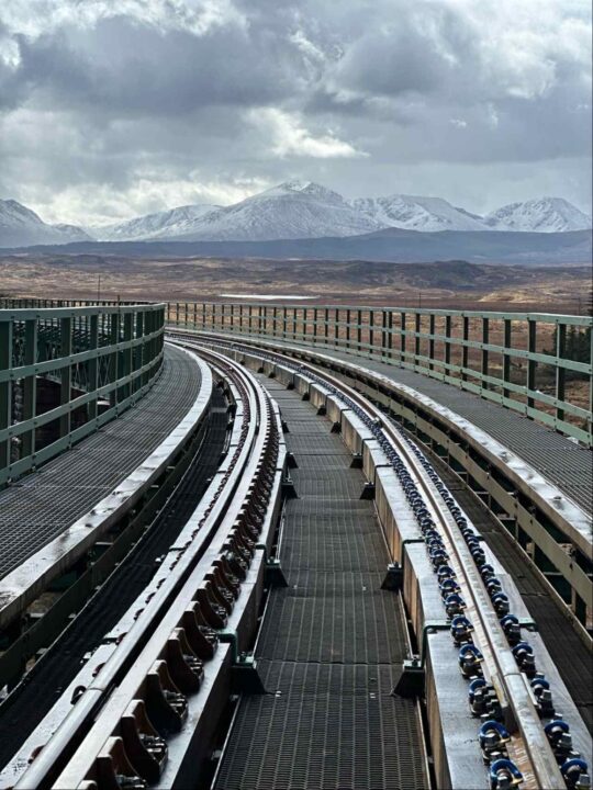 The new replacement rails on Rannoch Viaduct after the upgrade work in March 2024 - Network Rail