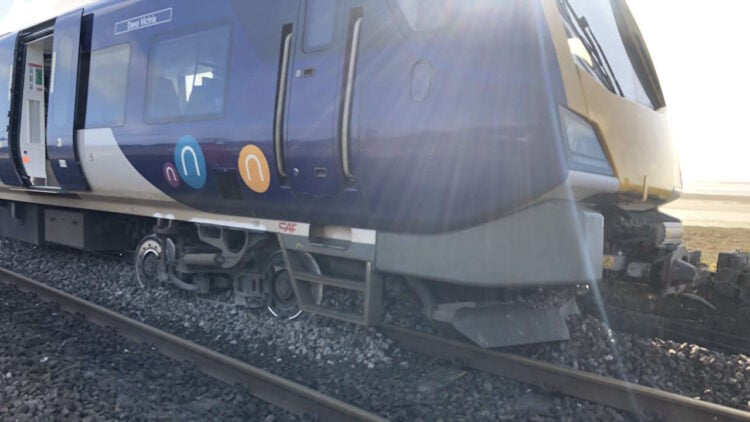 The derailed train. // Credit: Network Rail