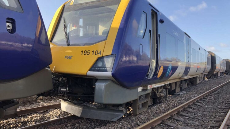 Front of the derailed train. // Credit: Network Rail