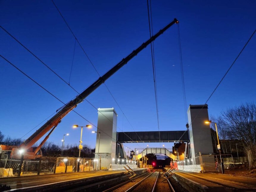 Uddingston steel installation. // Credit: Network Rail