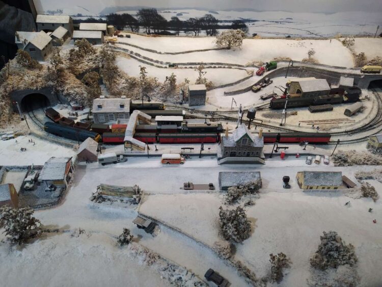 Model railway in the snow