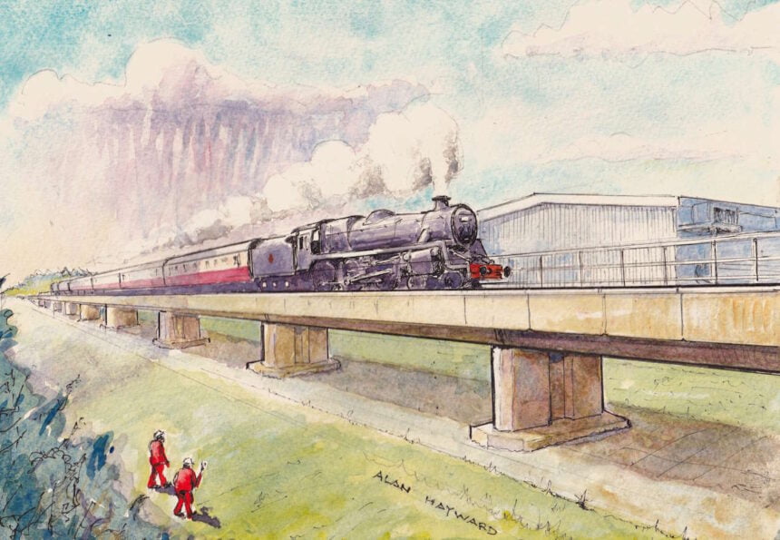 Drawing by Cass Hayward of the urban viaduct section. // Credit: Great Central Railway