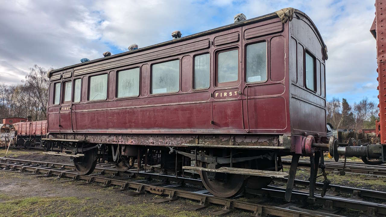 North Eastern Railway Carriage No. 1173 at the Tanfield Railway. // Credit: the the Tanfield Railway