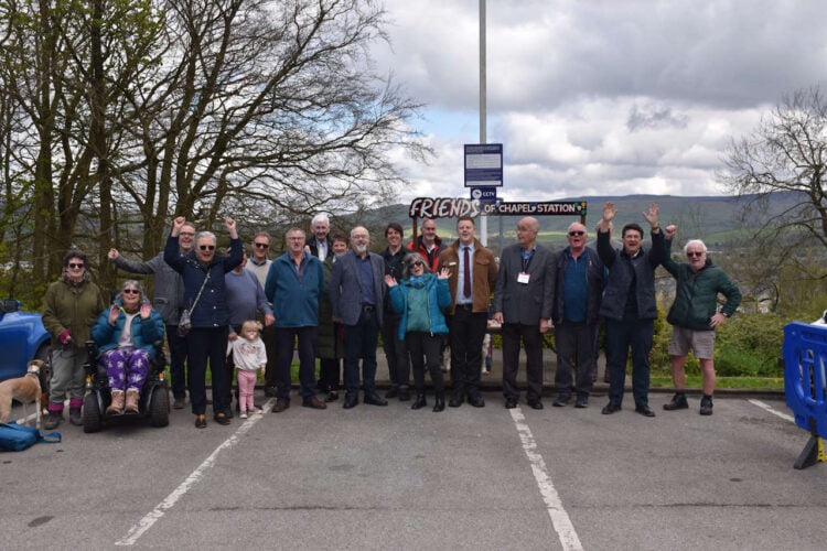 Friends of Chapel Station at the unveiling of the new plaque. // Credit: TransPennine Express