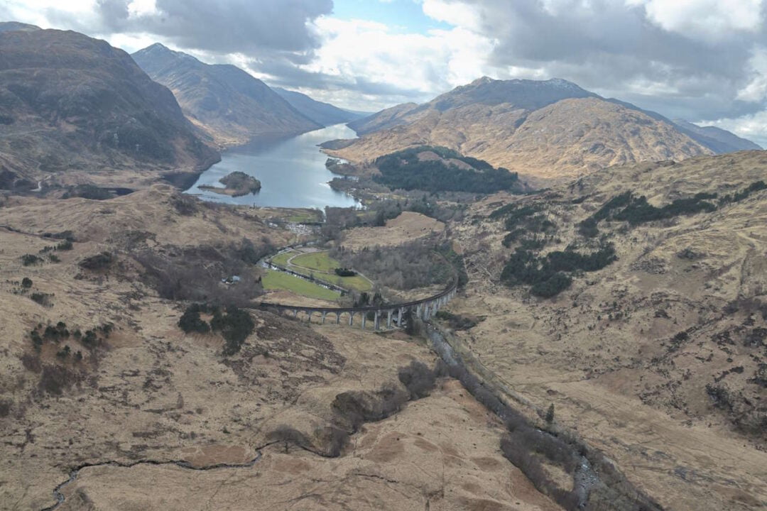 Glenfinnan viaduct from the air. // Credit: Network Rail