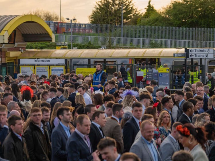 Queueing system in place at Aintree station. // Credit: Merseyrail 