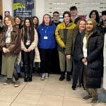Art students at Rotherham Central station