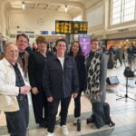 The Dunwells, Network Rail, Found in Music, and Leeds Beckett University at the launch of Busk in Stations at Leeds