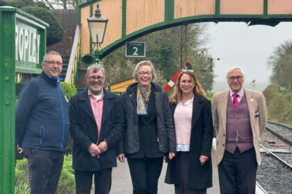 Photo left to right: Neil Glaskin, Bluebell Railway; Robert Patterson, Swanage Railway; Rebecca Dalley, CEO Watercress Line; Lisa Boyle, Bluebell Railway; Dr Robin Coombes, Kent & East Sussex Railway.