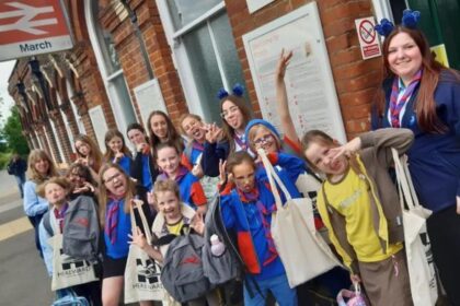 1st Doddington Guides and Brownies at March Station, during their 'Try the Train' trip hosted by the Hereward Community Rail Partnership - Hereward Community Rail Partnership