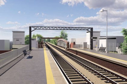 Artists' impression of the new footbridge and lifts. // Credit: Network Rail