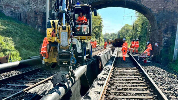 Drainage upgrades in Berkswell Coventry. // Credit: Network Rail