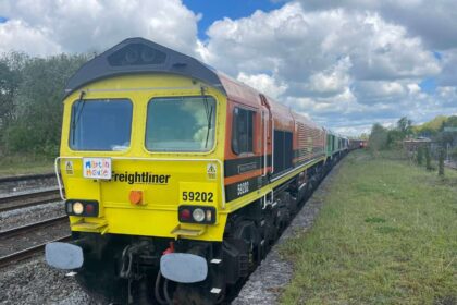 Freightliner 59202, 59101 and 59104 near Tiverton. // Credit: Kev Adlam