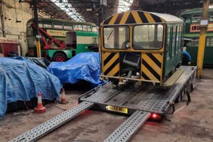 Wickham Type 27 Mk III trolley arrives at the Keighley Bus Museum