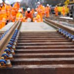 New track being installed during engineering work. // Credit: Network Rail