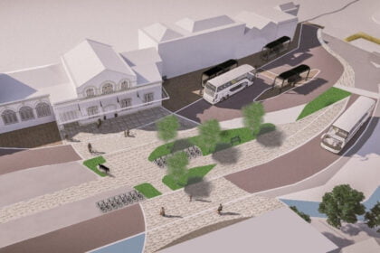 An artist's impression of the new forecourt
